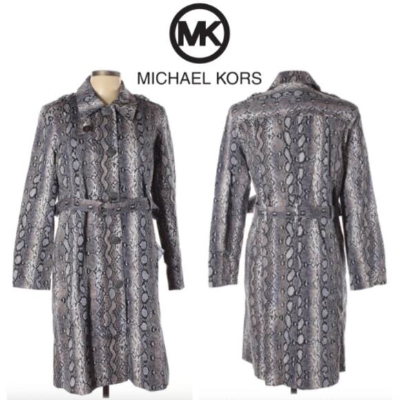 Michael Kors trench coat L purple snake print - LARGE - Picture 14 of 14